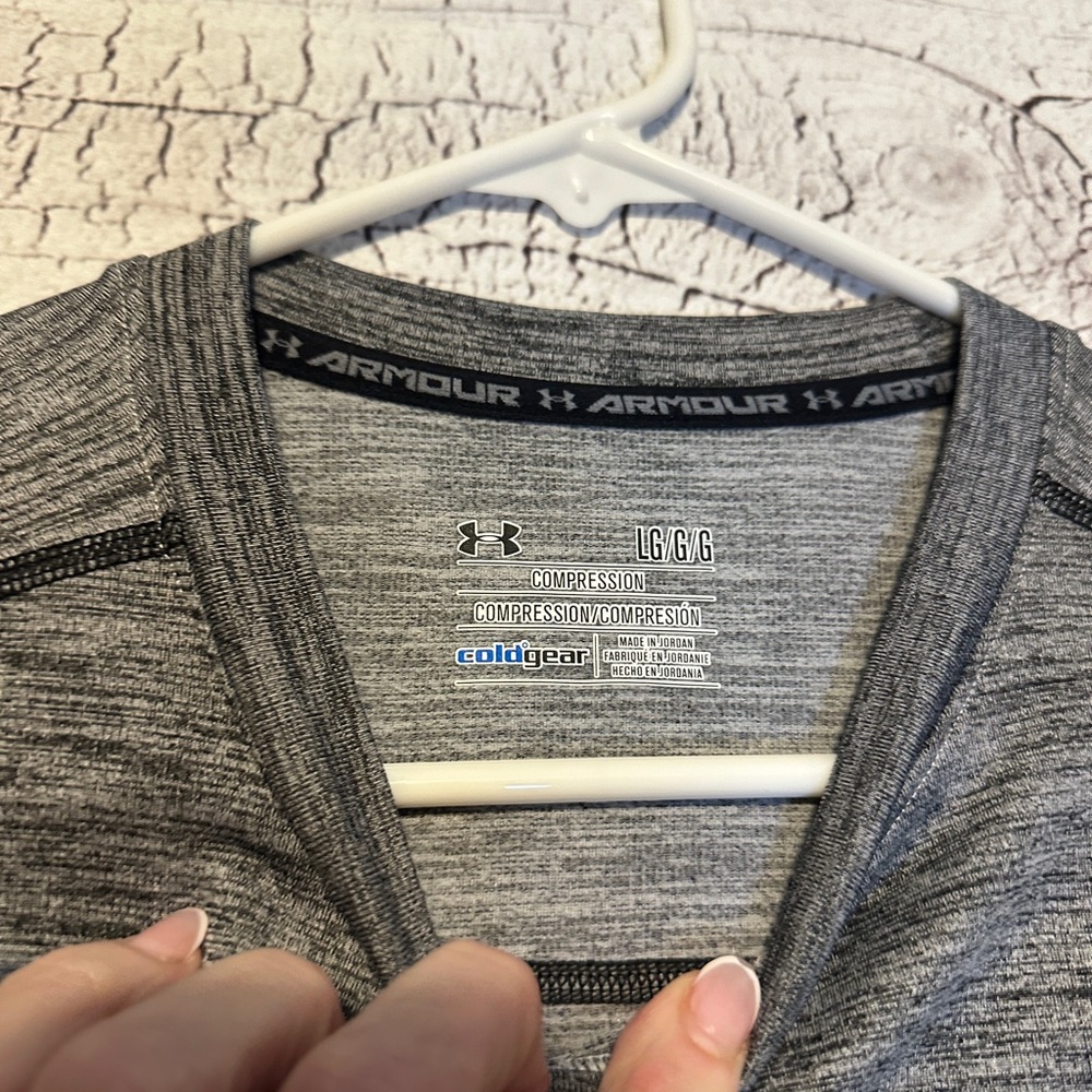 Under Armour ColdGear Compression Long Sleeve Shirt Men’s Size Large Gray - Picture 2 of 5